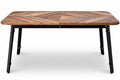 **Technische titel in het Nederlands:** Houten Tafel met Gecombineerde Houten Patroon en Stalen Poten