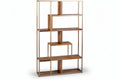 **Technische Titel in het Nederlands: Moderne houten boekenplank met metalen frame**