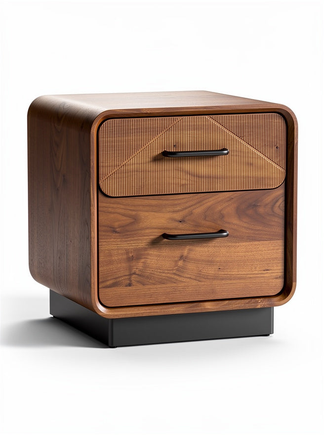 Moderne nachtkast met houten afwerking en minimalistisch ontwerp